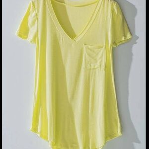 Green V-Neck T-Shirt with one Pocket